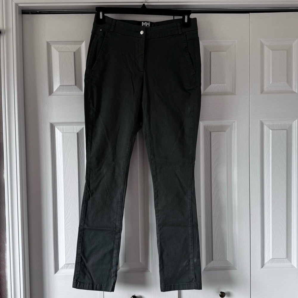 Helly Hansen Womens Khaki Green Slim Fit Pants Size 30 Outdoor Casual Trousers